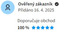 ✔️ Zajímavý a široký sortiment, dobrá komunikace, rychlost doručení.