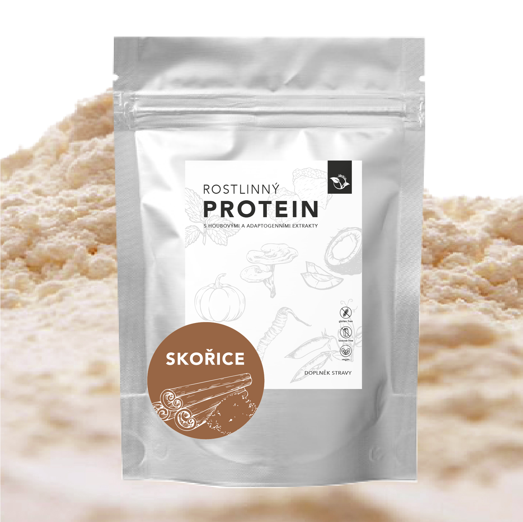 MycoProtein - Rostlinný PROTEIN s houbovými a adaptogenními extrakty SKOŘICE (500 g)